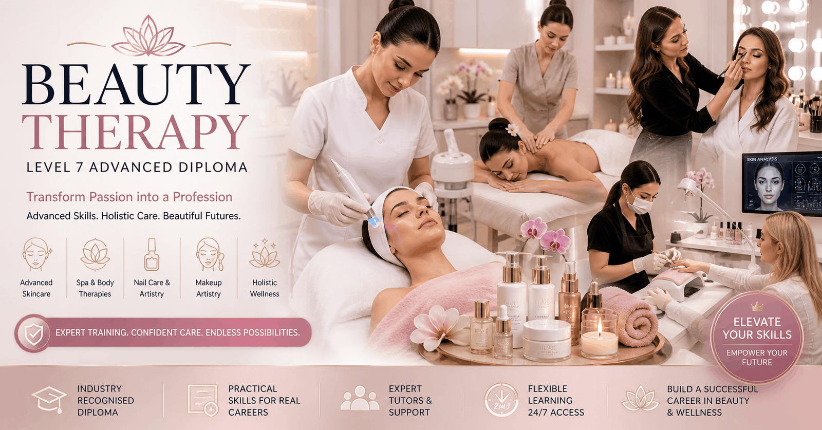 Professional beauty treatment session for Beauty Therapy Diploma online course