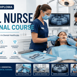 Professional dental nurse assisting during Dental Nurse Diploma clinical training session