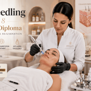 Professional microneedling treatment demonstration for Microneedling Advanced Diploma course