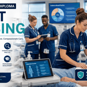 Professional healthcare team in Adult Nursing Diploma clinical training environment