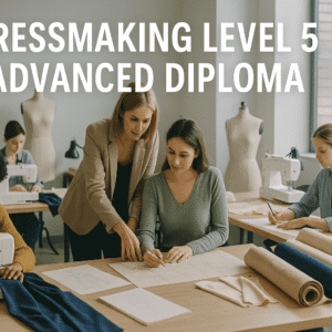 students practising couture sewing and tailoring in an advanced dressmaking diploma class