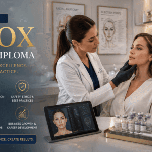 Aesthetic practitioner performing facial consultation for Botox Advanced Diploma training course