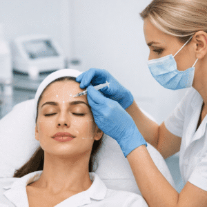 Botox Level 3 Diploma showing a practitioner performing facial injection techniques in a professional cosmetic clinic