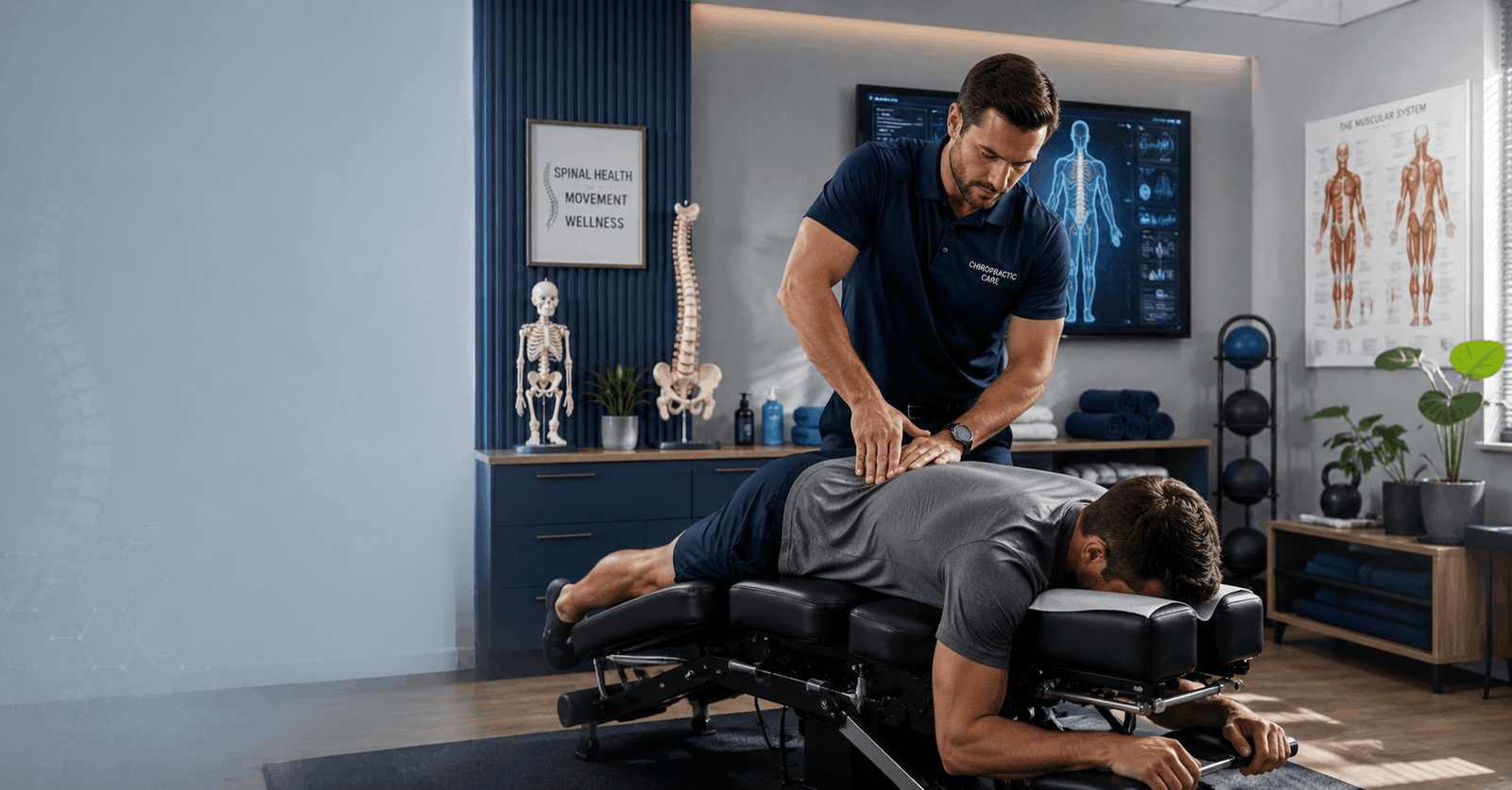 Professional chiropractic treatment session for Chiropractic Care Course online diploma training