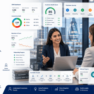 Professional Customer Success Manager course featuring CRM, customer analytics, retention strategies, and client relationship management.