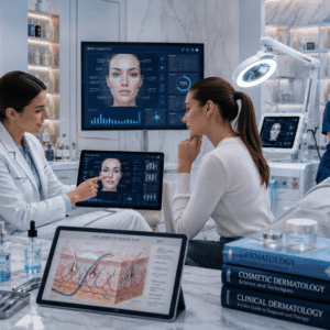 Professional dermatology consultation and skin analysis for Dermatology Diploma Level 8 training