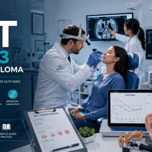 ENT Diploma training showing healthcare professionals performing ear, nose, and throat examinations