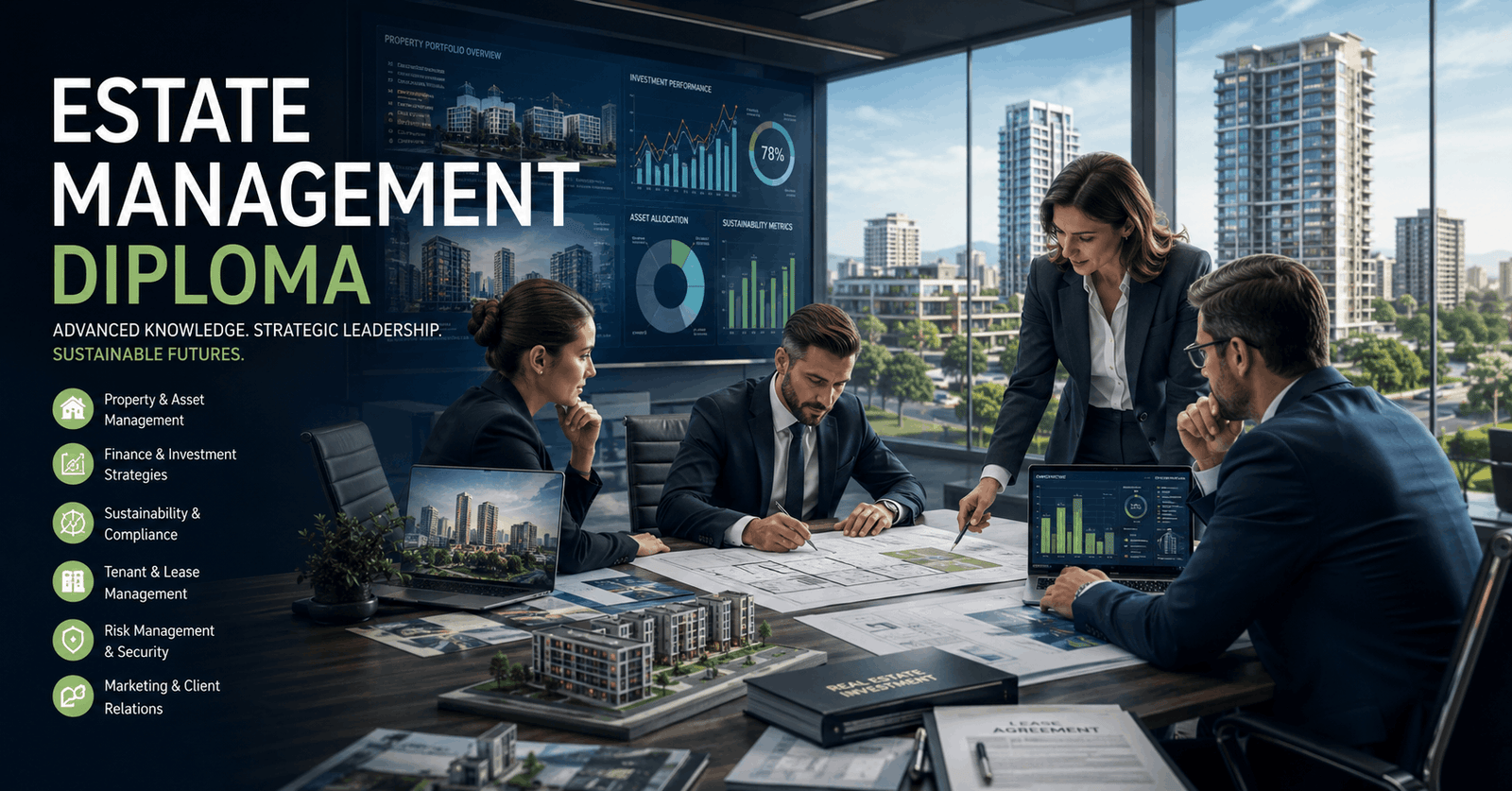 Professional estate management diploma training with modern property and asset management concepts