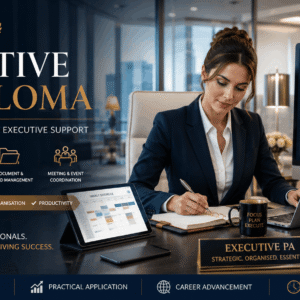 Executive PA Diploma course featuring professional office management, scheduling, and executive support skills
