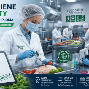 Professional food hygiene and safety training environment with HACCP and food safety management practices
