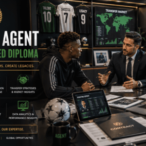Professional football agent discussing player contracts in Football Agent Diploma training course