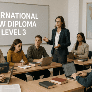 Students studying international law and global justice in the International Law Diploma Level 3 course.