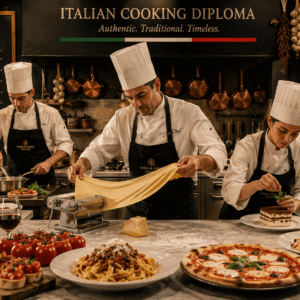 Italian cooking diploma training with pasta making, pizza preparation, and gourmet Italian cuisine