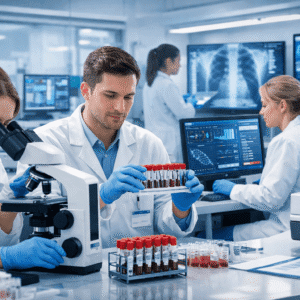 Mental health nursing students training in a modern clinical classroom during Level 3 diploma studies