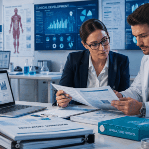Professional medical writer preparing scientific documents in a Medical Writing Course setting