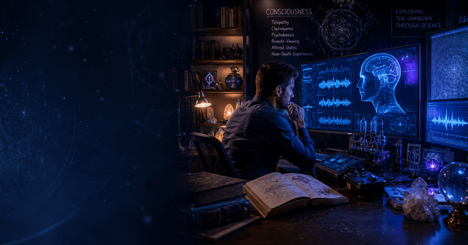 Modern paranormal research studio for Parapsychology Course online diploma training