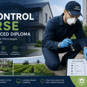 Technician performing pest inspection in a Pest Control Course Level 5 training environment