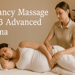 pregnancy massage diploma therapist performing prenatal massage in calm spa setting