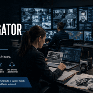 Private Investigator Diploma learners studying surveillance, investigations, and evidence collection techniques