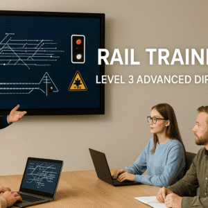 Rail training course classroom showing students learning about rail operations and infrastructure systems