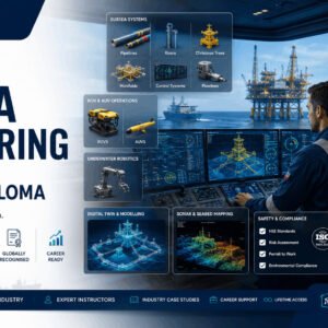 Professional Subsea Engineering Diploma course featuring offshore pipelines, ROVs, subsea systems, and underwater engineering.