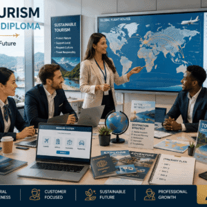 Travel and Tourism Diploma course showing tourism professionals planning international travel experiences