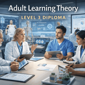 Medical educators and adult learners in a modern classroom for Adult Learning Theory Level 3 professional training
