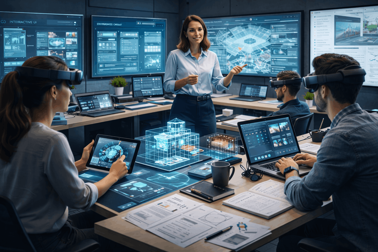 Augmented reality diploma showing AR development, 3D models, immersive interfaces, and interactive digital overlays