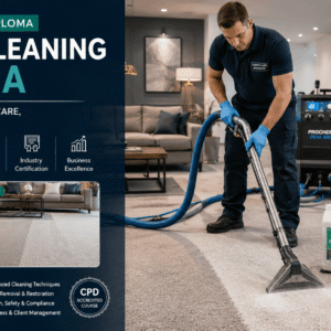 Professional technician performing advanced carpet cleaning for Carpet Cleaning Diploma training course