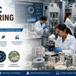Students and engineers working with advanced materials in a Ceramic Engineering Diploma course