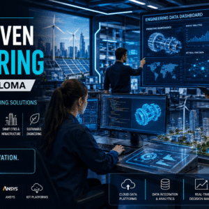 Engineering students analysing data dashboards in a Data-Driven Engineering training environment