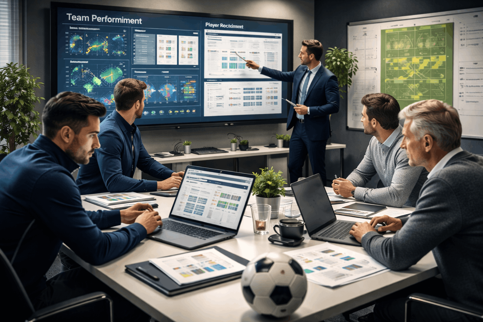 Learners studying strategy, recruitment, leadership, and performance analysis in a Director of Football Level 2 course.