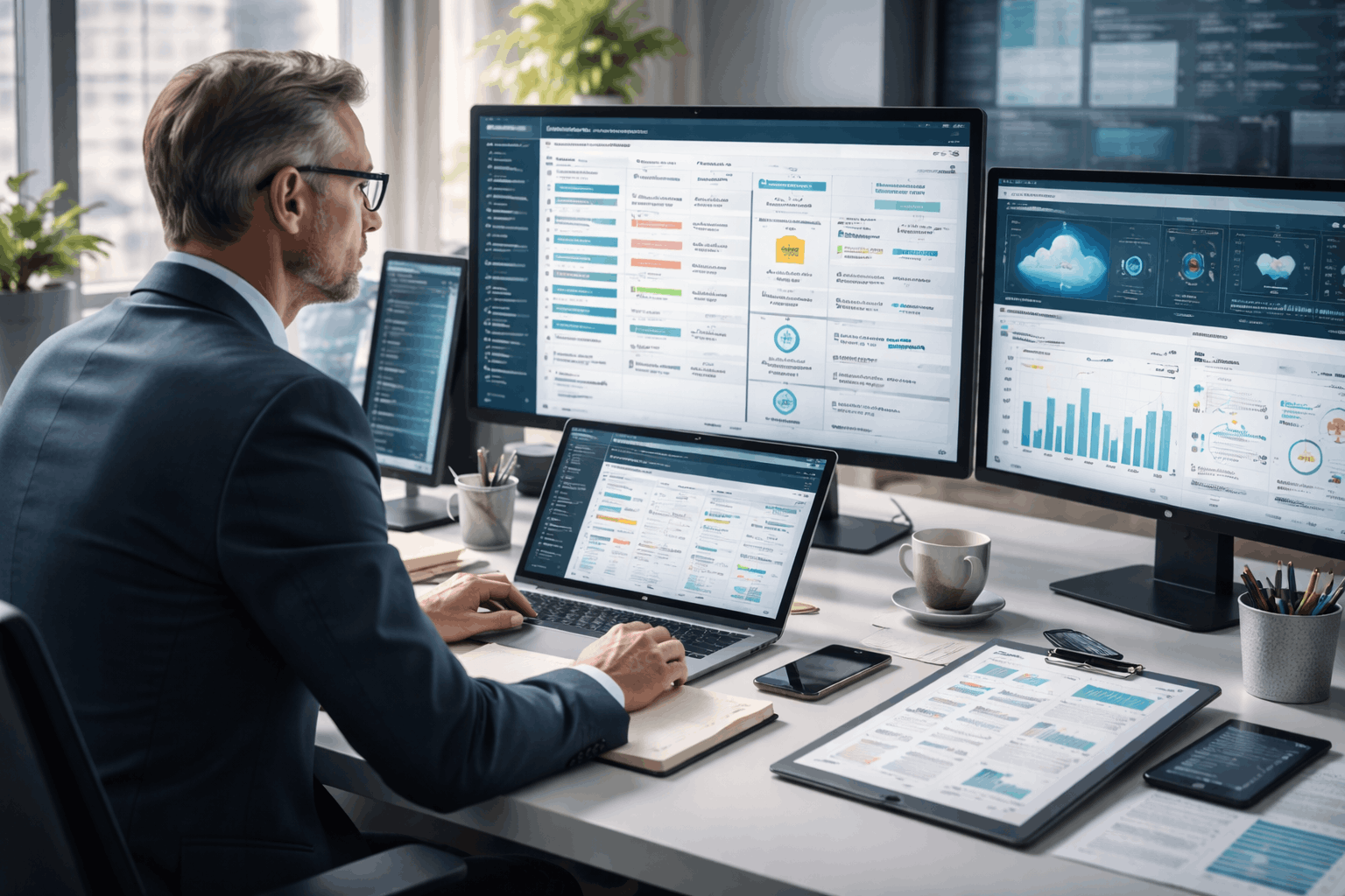 Senior professional managing digital records, audits, and compliance systems for a document control diploma Level 8.