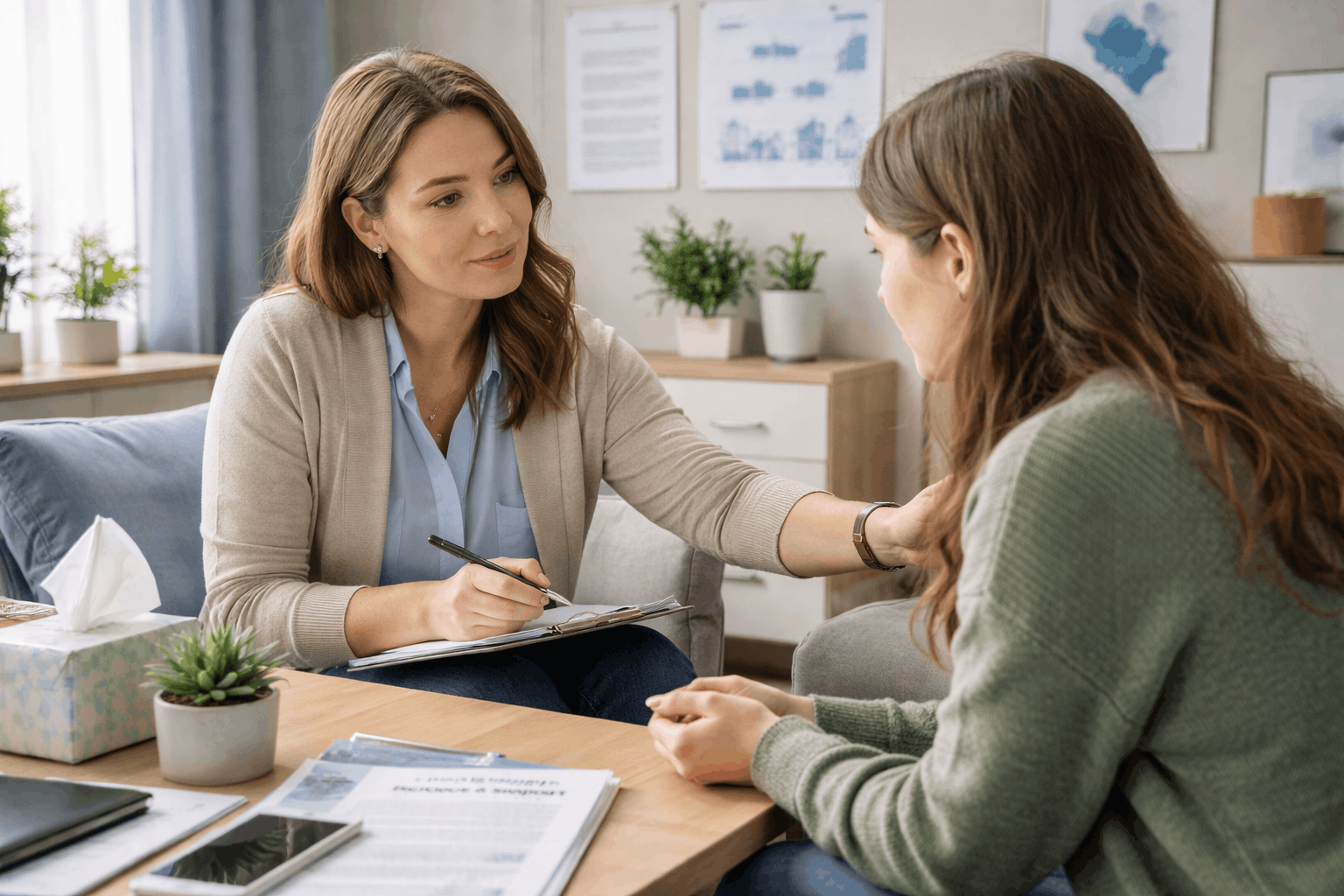 Domestic abuse worker providing professional victim support, safeguarding guidance, and trauma-informed care