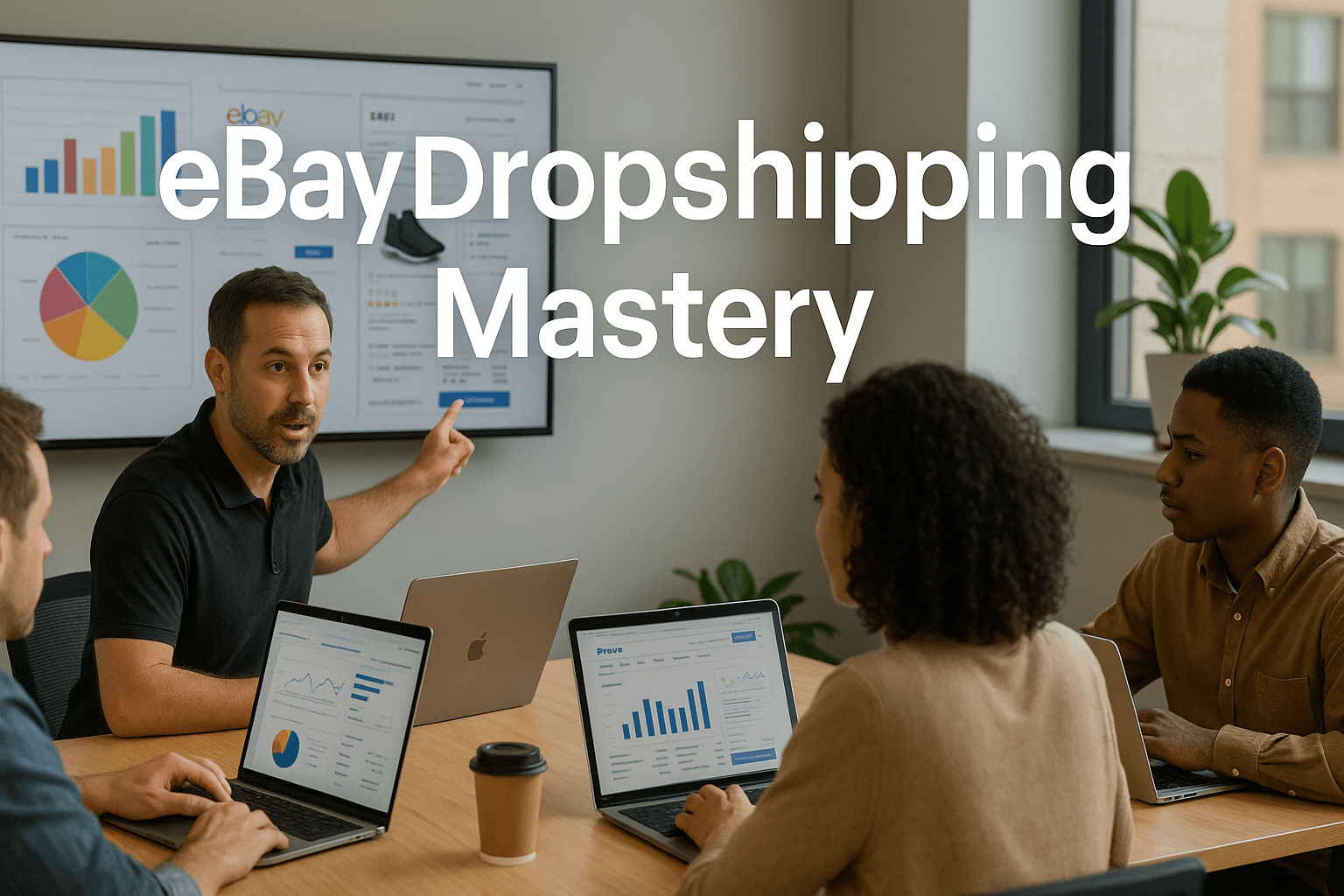 Instructor teaching eBay dropshipping mastery to students building online business strategy