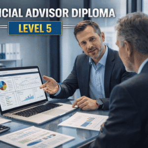 Financial advisor consulting a client for financial advisor diploma training