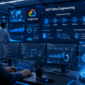 Cloud engineer managing GCP Data Engineering pipelines with analytics dashboards and BigQuery tools