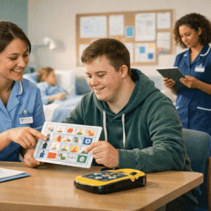 Learning Disability Nursing students supporting individuals in a modern clinical learning environment