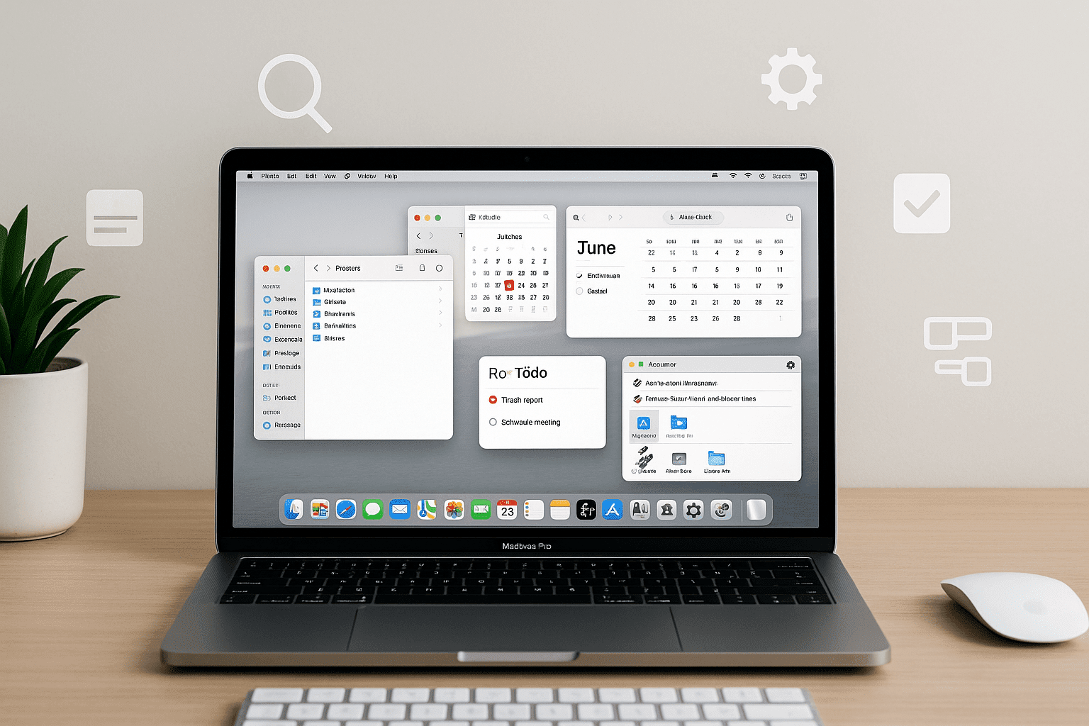 A clean Mac workspace with apps, shortcuts and tools displayed to illustrate essential Mac productivity techniques.