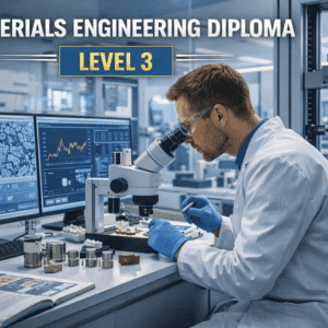 Engineer analysing samples for materials engineering diploma