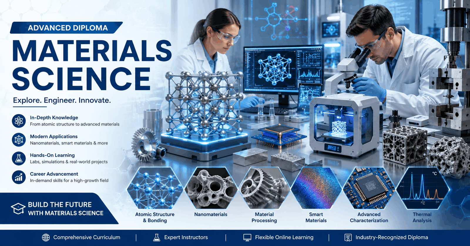 Materials Science Diploma course showing advanced material structures and engineering applications