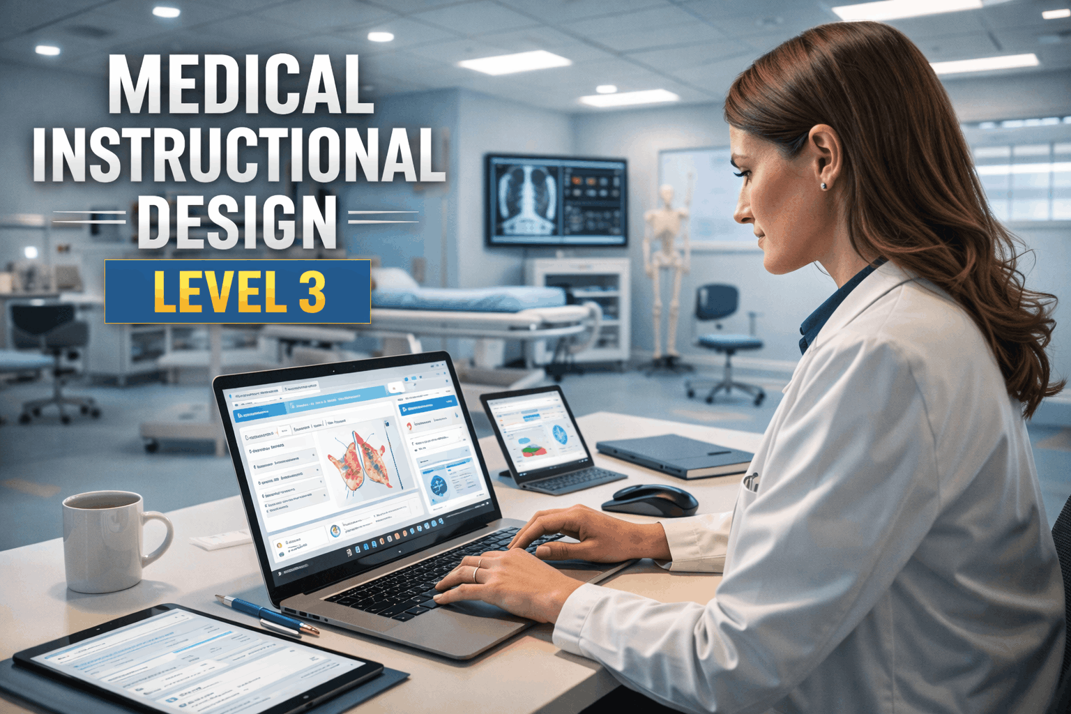 Medical educator using digital tools for medical instructional design training