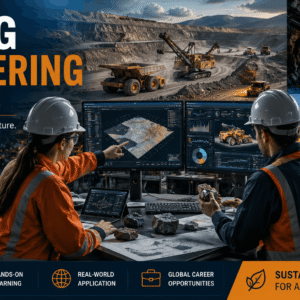 Mining Engineering Diploma learners studying mining operations, mineral processing, and safety systems