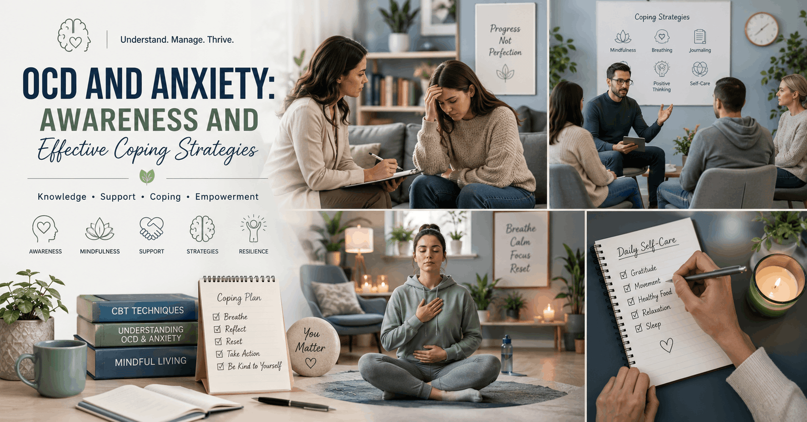 Mental health professional supporting client during OCD and Anxiety awareness session