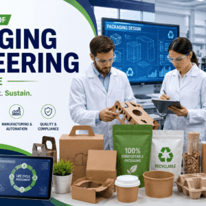 Packaging Engineering Course showing sustainable packaging design and industrial packaging processes