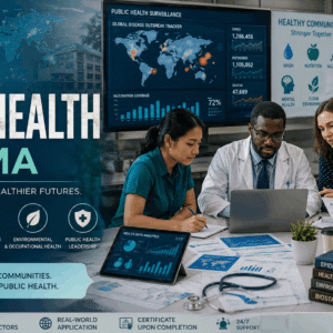 Students and healthcare professionals studying epidemiology in a Public Health Diploma course
