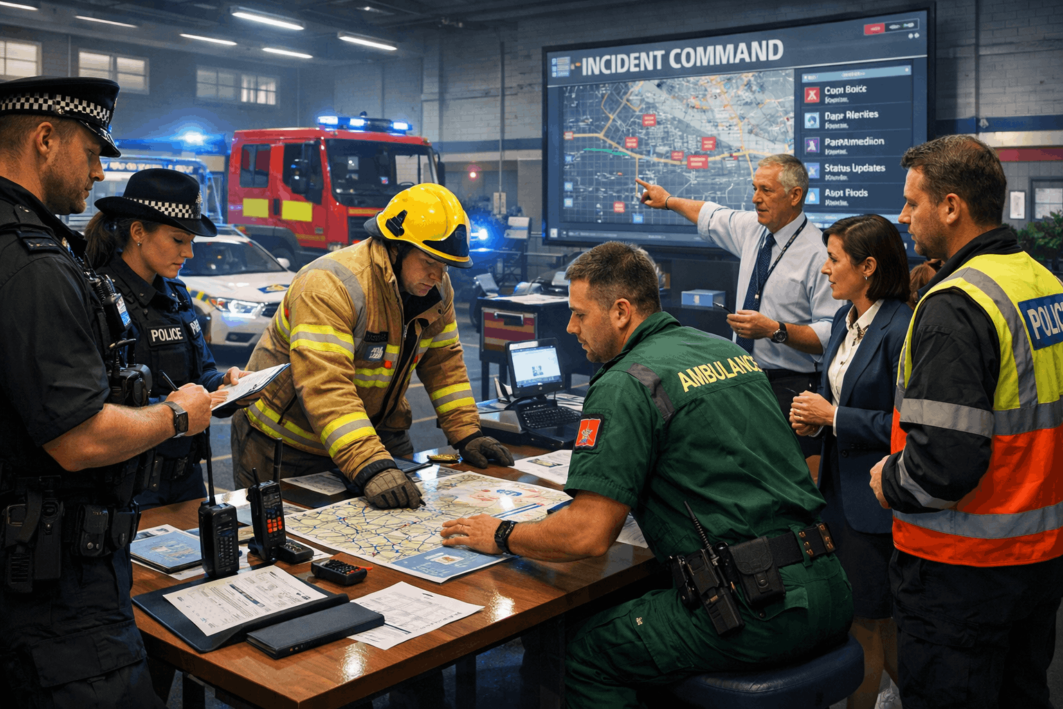 Public Services Diploma Level 3 showing UK emergency services and public sector professionals in training