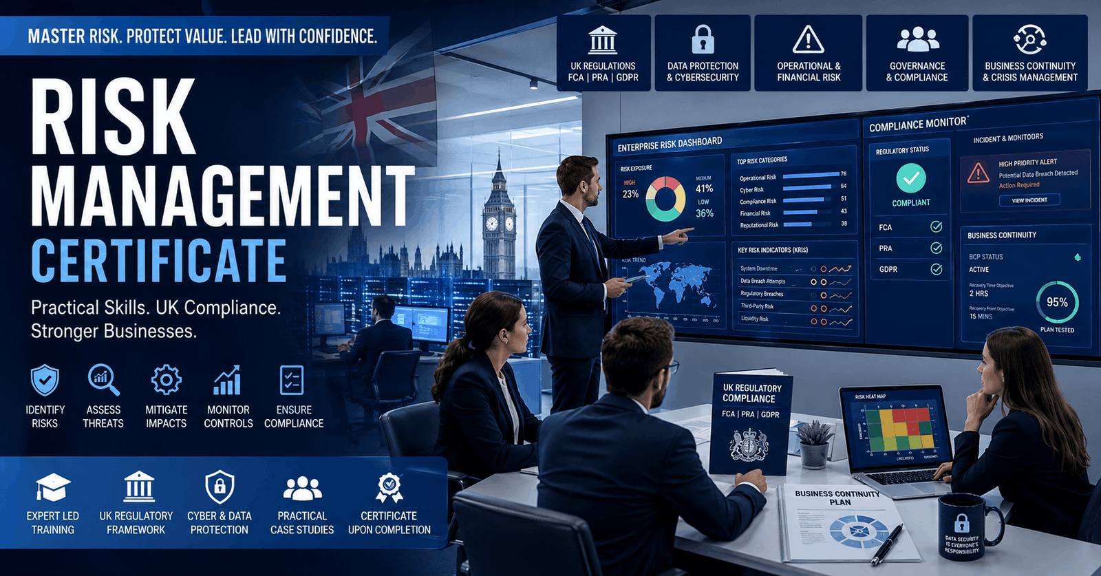 Professional Risk Management Certificate course with UK compliance and business risk analysis training