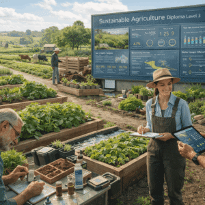 Professional sustainable agriculture diploma Level 3 training showing organic farming, biodiversity and eco-friendly methods