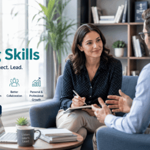 Professional demonstrating Active Listening Skills during a meaningful workplace conversation